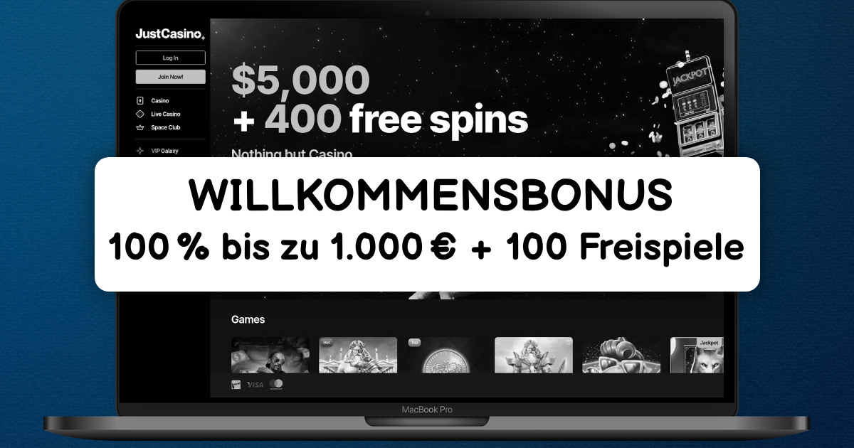 Just Casino mobile interface showcasing login screen